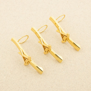 Maple Leaf pen clip gold curling - 3 pack
