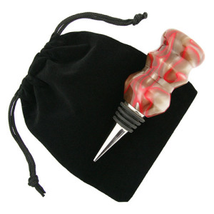 5-pack bottle stopper velveteen pouch black