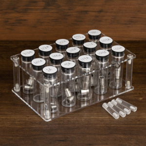 Bushing storage stand for 15 bushings - designed in Canada