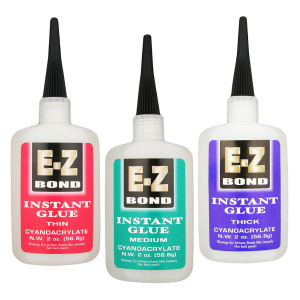 E-Z Bond 3-piece cyanoacrylate glue bundle - 2 oz 
