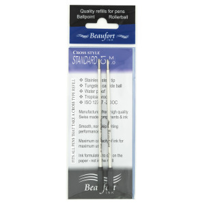 Cross style ink refills by Beaufort Ink black - 2 pack