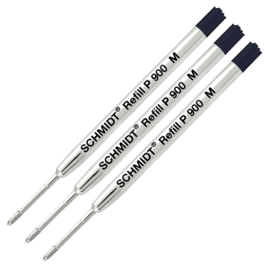 Schmidt P900 Parker-style ballpoint ink refills black - 3 pack