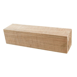 Stabilized curly maple project block 1-1/2 square x 6 natural - product of Canada