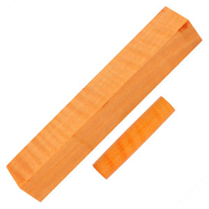 Stabilized curly maple pen blanks orange - product of Canada