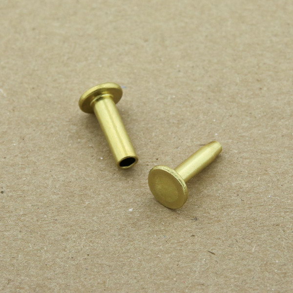 Brass cutlery rivets 5/16" head & 1/2" long 25 pack