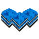 Replacement dart flights with blue stripe - set of three