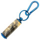 Pill holder key ring kit with carabiner - blue titanium