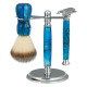 Safety-style shaving bundle chrome - razor, stand, shaving knot