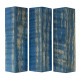 3-pack Stabilized Curly Maple pen blank shorts two tone electric blue - product of Canada