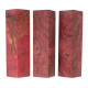 3-pack Stabilized maple burl pen blank shorts red - product of Canada