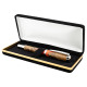 Black velvet pen box with gold trim