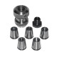 Collet chuck system with 5 collets