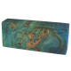 One of a kind 033: Stabilized Maple Burl knife block blue green 1 x 2 x 5
