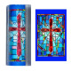 Label cast artisan pen blank - Faith cross stained glass