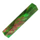 Stabilized buckeye burl pen blanks double dyed red & lime green