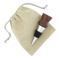 5-pack bottle stopper velveteen pouch grey