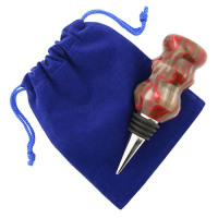 5-pack bottle stopper velveteen pouch blue