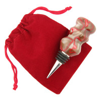 5-pack bottle stopper velveteen pouch red