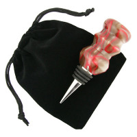 5-pack bottle stopper velveteen pouch black