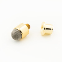 Fibre mesh stylus tip with threaded insert - gold