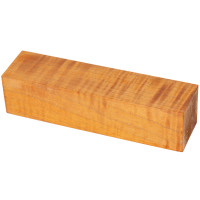 Stabilized curly maple project block 1-1/2 square x 6 orange - product of Canada