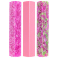 3-piece acrylic pen blank sampler bundle - pink