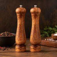 Set of 2 Chef's 9-inch ceramic salt or pepper mill kits