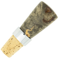 Chrome bottle stopper kit with cork stopper