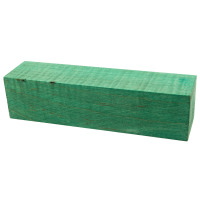 Stabilized curly maple project block 1-1/2 square x 6 teal - product of Canada