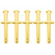 Slimline pen clips cross gold - 5 pack