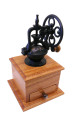 Antique-style bronze coffee grinder mechanism with side crank 