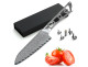 AUS-10 Japanese Damascus Katsura Santoku culinary blade Thunder-X Series - 5