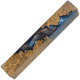 One of a Kind 129: Fusion hybrid pen blanks stabilized Amboyna Burl with coral and grey blue - limited run