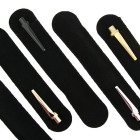 Twenty-pack black suede textured pen sleeves