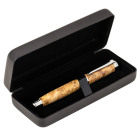 Black leatherette clamshell pen box