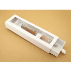 Textured linen oversized window pen box - white