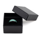 Linen textured ring box - black