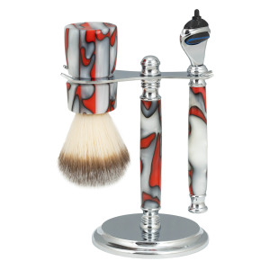 Fusion-style 2 shaving bundle chrome - razor, stand, shaving knot
