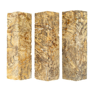 3-pack Stabilized mottled maple burl pen blank shorts - product of Canada
