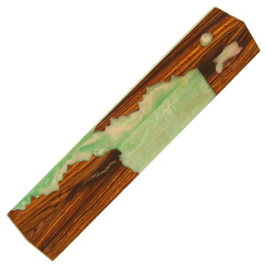 One of a Kind 047: Fusion/Hybrid pen blanks Cocobolo sea foam - limited run