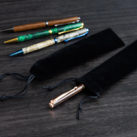 Ten-pack velvet pen pouches black
