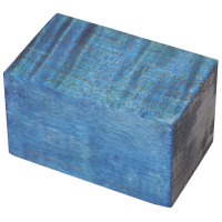 Stabilized Curly Maple bottle stopper blank electric blue 1-1/2 x 1-1/2 x 2-1/2 - product of Canada