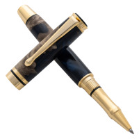 Cyclone rollerball pen kit by Beaufort upgrade gold & black chrome