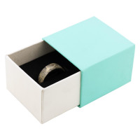 Sliding ring box for one ring - teal blue