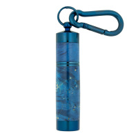 Lighter key ring blue titanium
