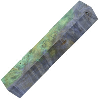 Stabilized buckeye burl pen blanks double dyed teal & purple haze