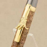 Maple Leaf pen clip gold hockey - single