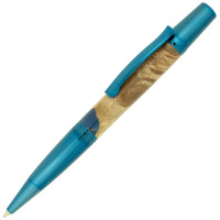 Maple Leaf pen kit blue titanium with finial twist