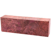 Knife block - Stabilized Maple Burl extreme pink 1 x 1-1/2 x 5 - product of Canada