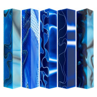 5-piece acrylic pen blank sampler bundle - blue